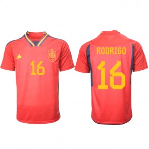 Spanien Rodri Hernandez #16 Hemmatröja VM 2022 Kortärmad